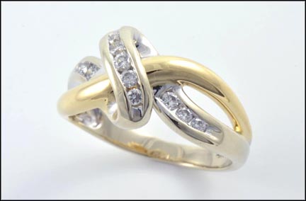 Diamond Twist Ring in 14K Two-Tone Gold MAIN