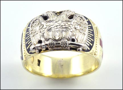 Masonic Ring, Engraved 1919 in Yellow Gold LARGE