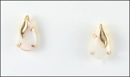 Opal Earrings in 14K Yellow Gold LARGE