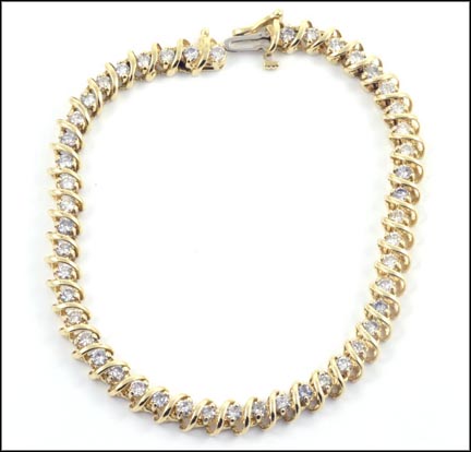 Diamond Tennis Bracelet in 14K Yellow Gold LARGE
