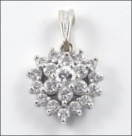 Diamond Cluster Heart Pendant in 14K White Gold MAIN