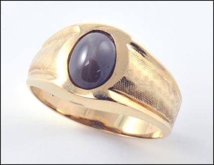 Star Sapphire Ring in 14K Yellow Gold LARGE