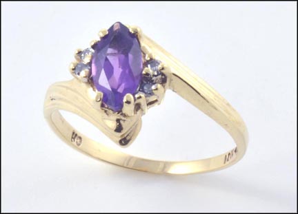 Amethyst Ring in 10K Yellow Gold LARGE