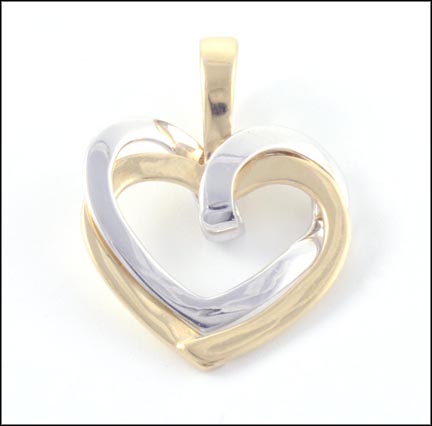 Interlocking Hearts Pendant in 14K Two-Tone Gold MAIN