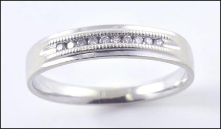 Men's Diamond Band in 10K White Gold LARGE