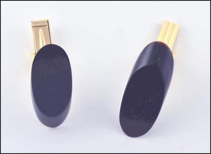 Onyx Cufflinks in 14K Yellow Gold LARGE