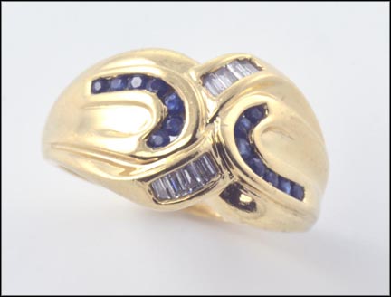 Sapphire Ring in 14K Yellow Gold LARGE