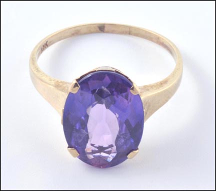 Amethyst Ring in 10K Yellow Gold LARGE