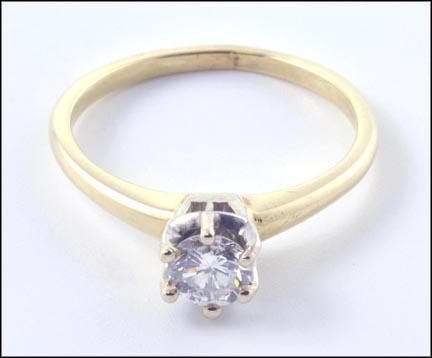 Diamond Engagement Ring in 14K Yellow Gold LARGE