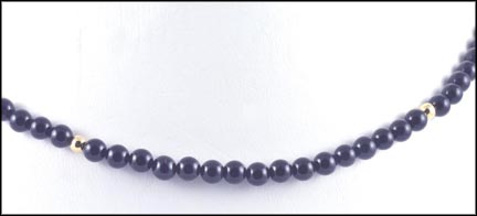Onyx Bead Necklace in 14K Yellow Gold LARGE