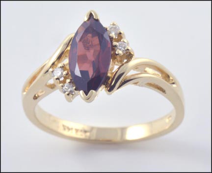 Garnet Ring in 14K Yellow Gold LARGE