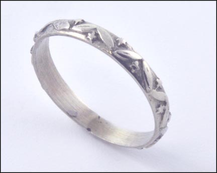 Vintage Baby Ring, 1910 in 10K White Gold LARGE