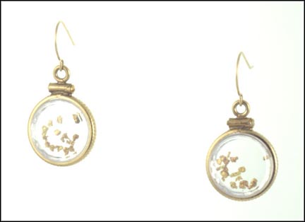 Encapsulated Gold Flake Earrings in 14K Yellow Gold LARGE