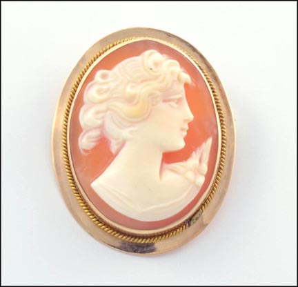 Cameo Pin or Pendant in 14K Yellow Gold MAIN