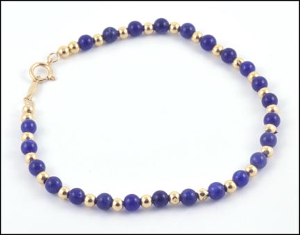 Lapis & Gold Bead Bracelet in 14K Yellow Gold MAIN