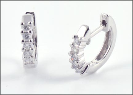 Huggie Earrings in 14K White Gold LARGE