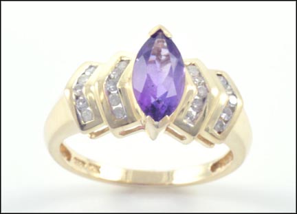 Amethyst Ring in 10K Yellow Gold LARGE