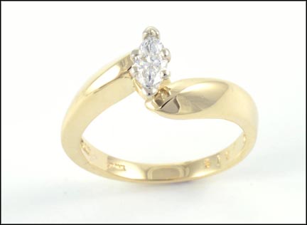 Diamond Engagement Ring in 14K Yellow Gold LARGE
