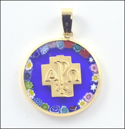 Millifiore Religious Pendant in 18K Yellow Gold MAIN
