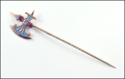 Enameled Medieval Style Stickpin in Rose Gold MAIN