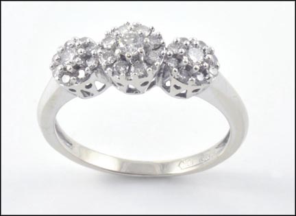 Diamond Cluster Ring in 10K White Gold LARGE