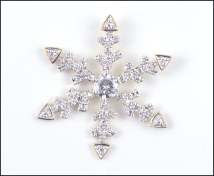 Moissanite Snowflake Pendant in 14K Yellow Gold MAIN