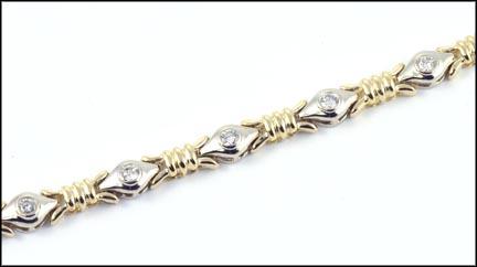 Diamond Bracelet in 14K Two-Tone Gold LARGE