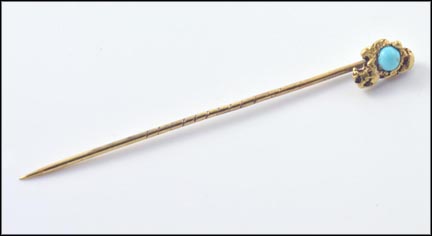 Turquoise Stickpin in Yellow Gold MAIN