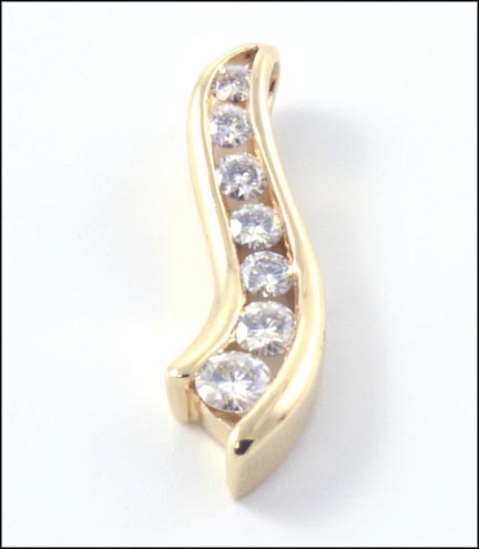 Diamond Journey Pendant in 14K Yellow Gold LARGE