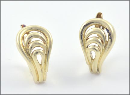 Pierced Earrings in Yellow Gold LARGE