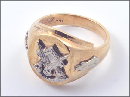 Masonic Blue Lodge Ring in 10K Yellow Gold MAIN