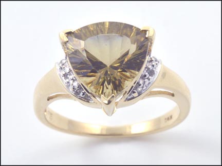 Citrine Trillion Cut Ring in 14K Yellow Gold MAIN