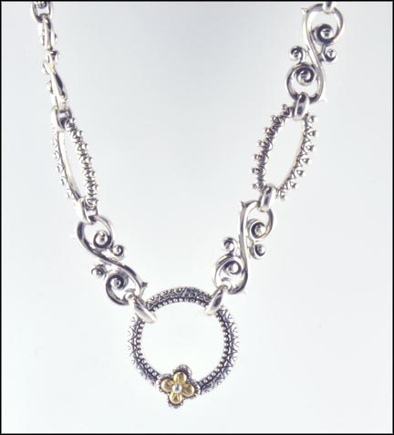 Barbara Bixby Necklace in Sterling Silver and 18K Yellow Gold LARGE