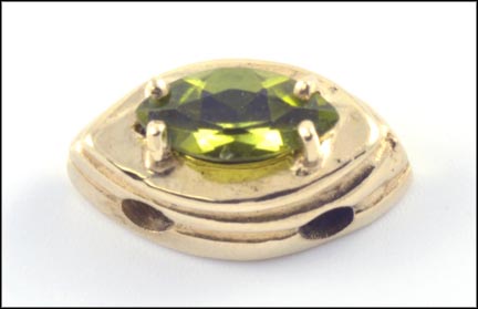 Peridot Slide Charm in 14K Yellow Gold LARGE