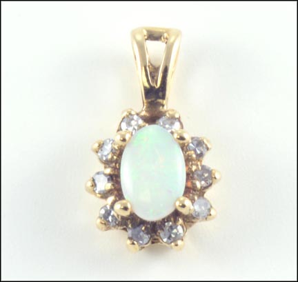 Opal Pendant in 14K Yellow Gold LARGE