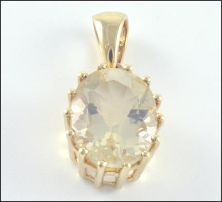 Yellow Quartz Pendant in 10K Yellow Gold LARGE