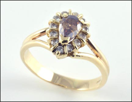 Brown Irradiated Diamond Ring in 14K Yellow Gold MAIN