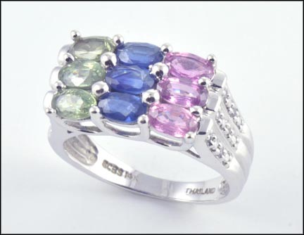 Multi-Sapphire Ring in 14K White Gold MAIN
