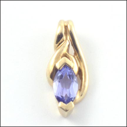 Iolite Pendant in 10K Yellow Gold LARGE