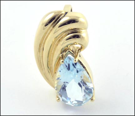 Topaz Slide Pendant in 10K Yellow Gold LARGE