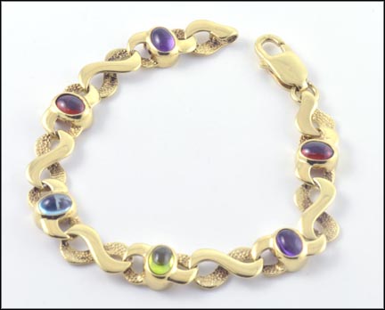 Cabochon Stone Bracelet in 14K Yellow Gold MAIN