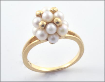Pearl Gold Ball Cluster Ring in 14K Yellow Gold MAIN
