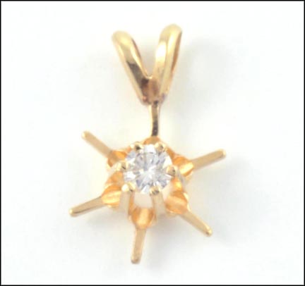 Diamond Pendant in 14K Yellow Gold LARGE