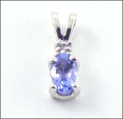 Iolite Pendant in 10K White Gold LARGE