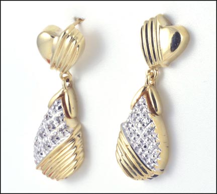 Dangle Earrings in 10K Yellow Gold LARGE