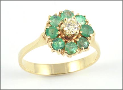 Emerald Ring in 14K Yellow Gold MAIN