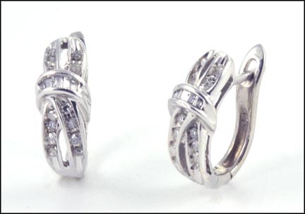 Diamond Hoop Earrings in 14K Yellow Gold LARGE