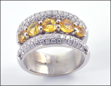 Yellow Sapphire Band in Palladium MAIN