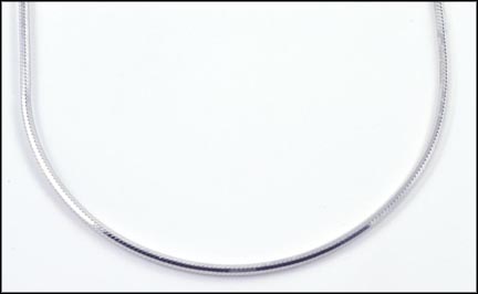 Octagonal Snake Chain in 14K White Gold LARGE