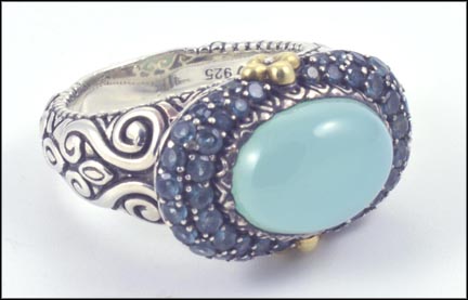 Barbara Bixby Chalcedony Ring in Sterling Silver and 18K Yellow Gold MAIN